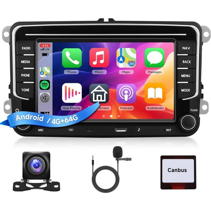 Autoradio Pour Audi TT MK2 8J 2004-2015, 7 Pouces Écran Tactile Mit