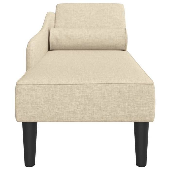 Crème Fauteuil long de sol - SOLOMON - Chaise longue - 1 place - avec coussins crème tissu CCC2472