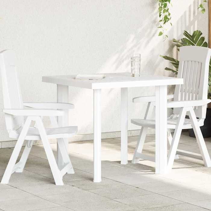 SALE 2026 Table de jardin Blanc - Table de jardin Blanc 80x75x72cm Plastique PRO786929738