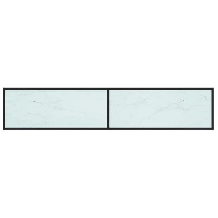 NEUF Armoire TV - Blanc - Meuble TV - TABLE TV - Marbre blanc 200x40x405 cm - Verre trempé TT3111