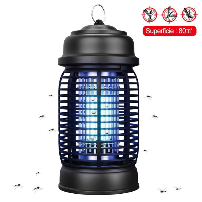 Lampe Anti-moustiques 3000 V Appareil 2 en 1 Destructeur dinsectes 20 W avec Lampe UV LED Étanche pour Intérieure et Extérieure