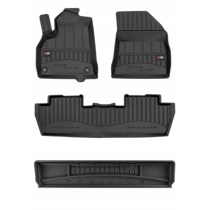 Tapis en caoutchouc pour Peugeot 5008 - FROGUM - Ensemble 3D - 2009-2017 - 7 places - Sur mesure - Sans odeur