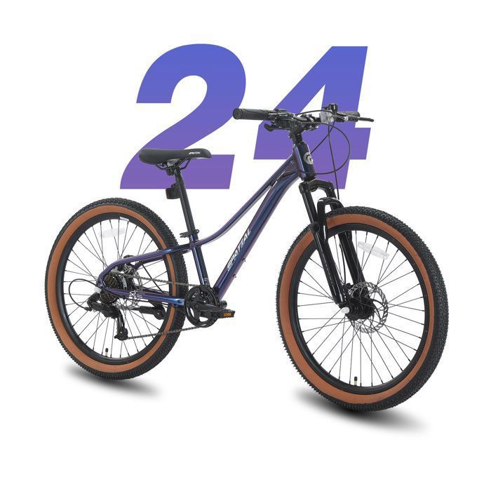 SPATIAL Vélo VTT 24 – Tout Terrain Shimano 7 Vitesses Freins à Disque– Cadre en alliage daluminium – Pour Homme/Femme- COLORÉ SPATIAL Vélo VTT 24 – Tout Terrain Shimano 7 Vitesses Freins à Disque– Cadre en alliage daluminium – Pour Homme/Femme- COLORÉ