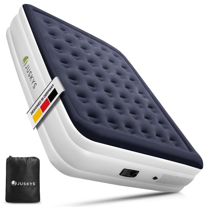 Matelas Gonflable Juskys Sapri L 2 Personnes – Auto-Gonflant Pompe Intégrée – Lit d’Appoint Camping