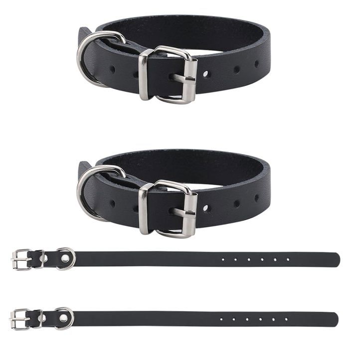 4 sangles détrier en cuir de vache - Panier vélo PU réglable 12 pouces Noir Dupcheliry