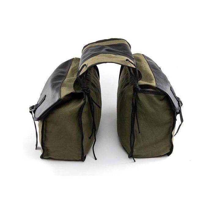 Sacoche double - Sacoche de vélo - Sacoche pour vélo électrique - Sacs - Sacoches de vélo - Toile - Vert olive
