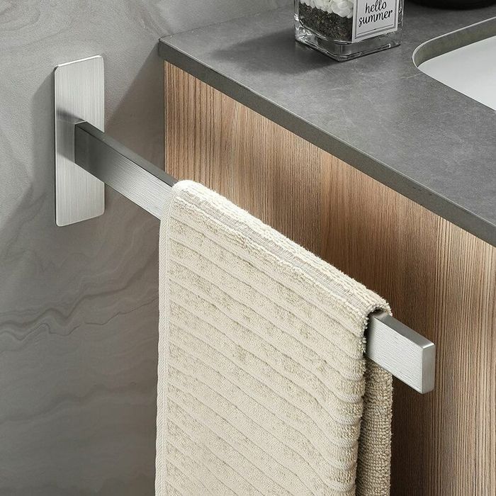 Porte-serviettes mural en acier inoxydable 304 – Bras unique sans perçage – Dimensions 39 07 x 12 50 x 5 79 cm – Résistant