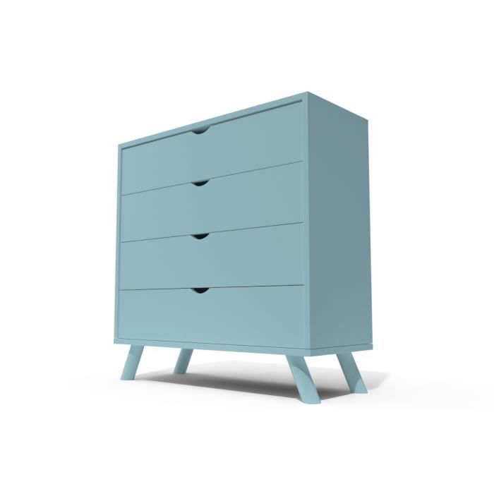abc meubles commode viking scandinave bois bleu pastel cdiscount maison