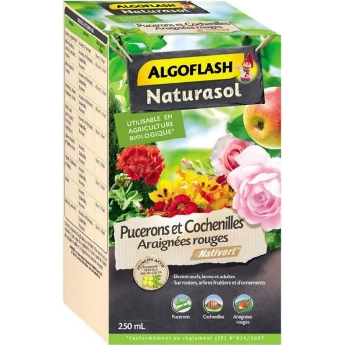 Algoflash Naturasol Insecticide Pucerons et Cochenilles Araignées Rouges 250ml
