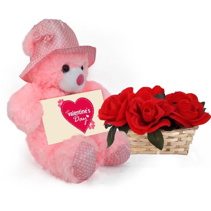 Tiedribbons Nounours Avec Carte De Voeux Et Roses Avec Panier Cadeau D Anniversaire Pour Les Filles Naissance 1dh5mw Achat Vente Carte Correspondance Tiedribbons Nounours Avec Cdiscount