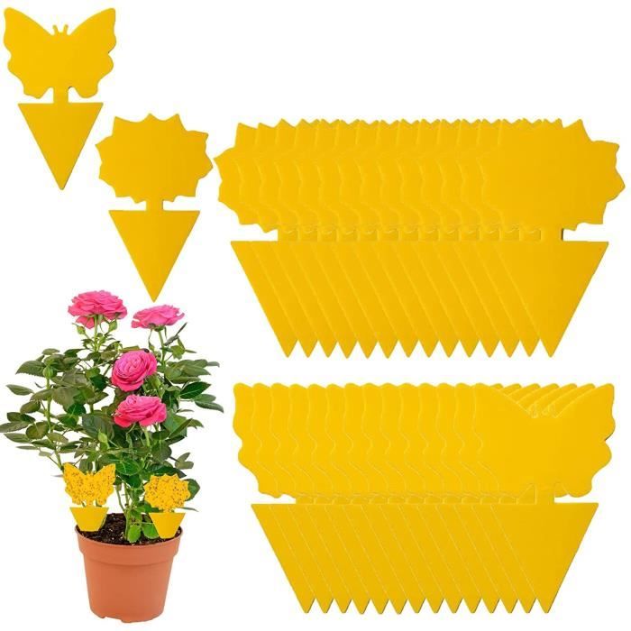 20pcs Jaune Mouche Piège Double Face, Pièges Pour Insectes Volants