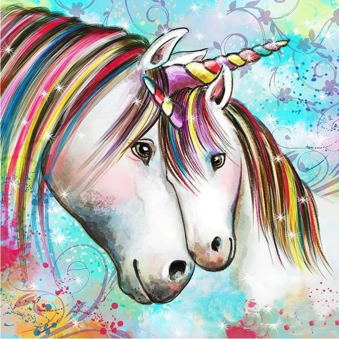 Kit Diamond Painting Enfant - 15 Porte-clés Licorne à Créer - Loisir Créatif DIY Pour Filles 6-12 Ans Kit Porte-clés Licorne DIY