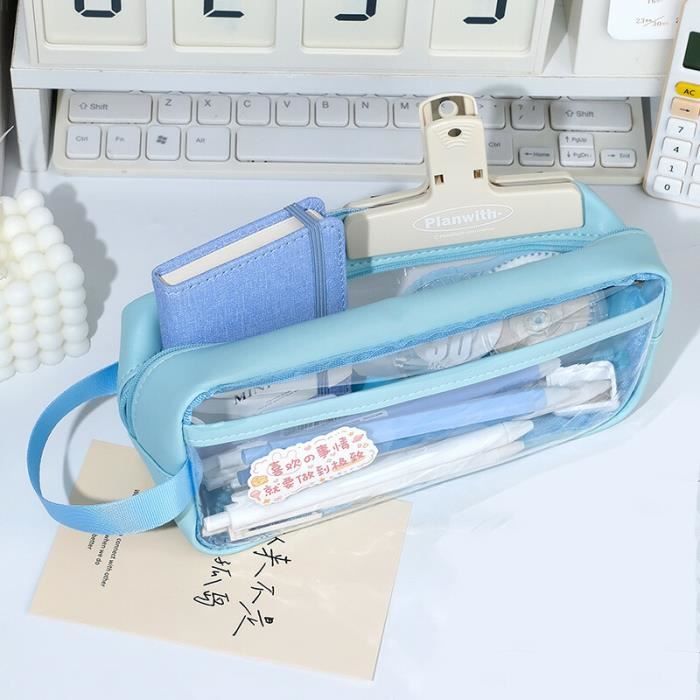 Cyrank Trousse à Crayons, Pochette à Stylo Grande Capacité De Rangement, Trousse à Crayons avec 3 Compartiments Grande Capacité à Double Ouverture en Cyrank Trousse à Crayons, Pochette à Stylo Grande Capacité De Rangement, Trousse à Crayons avec 3 Compartiments Grande Capacité à Double Ouverture en