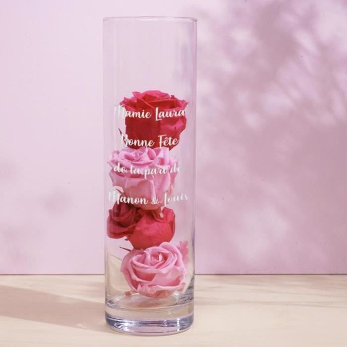 Vase Cylindrique En Verre Transparent Fond Epais Message Vase 