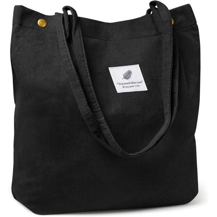 Tote Bag Donna Con Cerniera - Borsa Tela Aesthetic 37x42cm Con Tasca Interna - Foto 3
