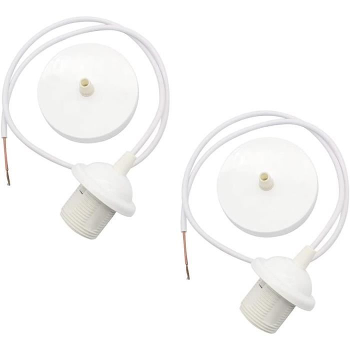 2 Pièces Fil Suspension Luminaire Cable Suspension Luminaire Douilles De  Lampe E27 Avec Cable De 90 Cm Et Bague De Fixation D[J2856]