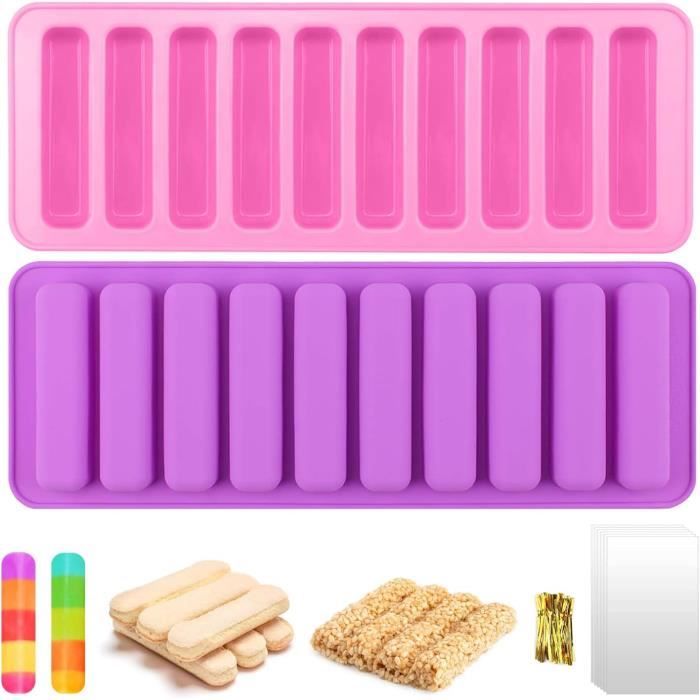 Moule Silicone Barres Céréales - 8 Cavités Rectangulaires - Pour Four Et Micro-ondes