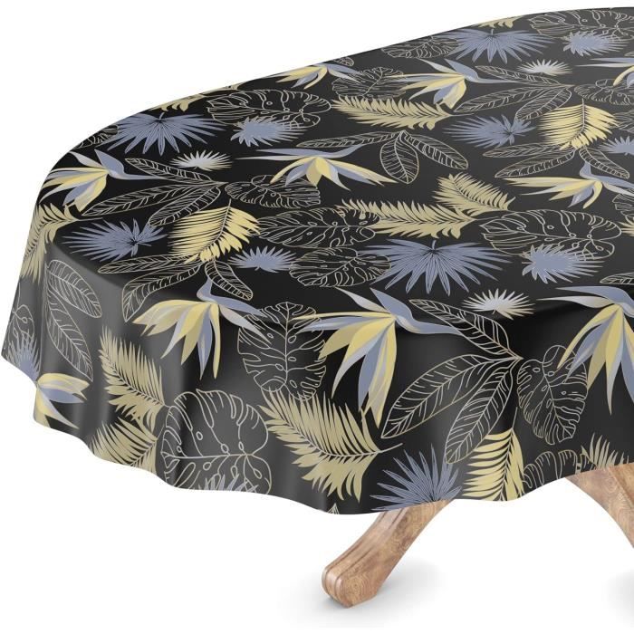 Nappe En Toile Cirée Lavable 350x140 Cm - Motif Floral Vert, Imperméable, Pour Jardin, Cuisine, Repas En Famille - 9