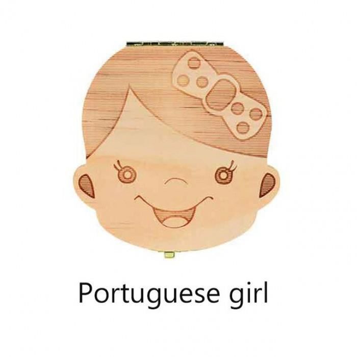 Version Portugal Girl Boite A Dents Bebe Portugal Neerlandais Anglais Organisateur Enregistrer Lait Bois De Rangement Dent Album Cdiscount Pret A Porter