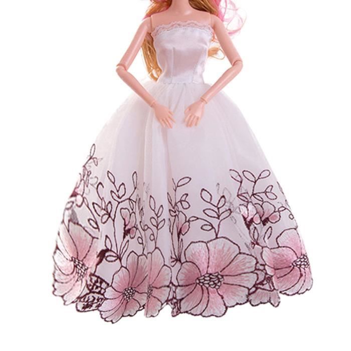 Jeu D Apprentissage 1pc Robe De Mariee Pure Pour Barbie Doll
