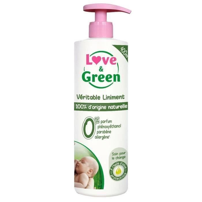 LOVE & GREEN Liniment Véritable Hypoallergénique - 400 ml Idéal pour  nettoyer les fesses de Bébé. - Cdiscount Puériculture & Eveil bébé