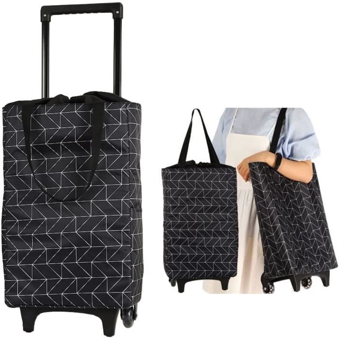 23L Sac de Courses Pliable roulettes Chariot de Courses