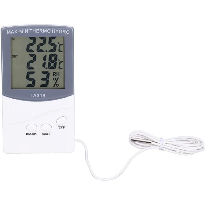 Thermomètre intérieur extérieur, hygromètre numérique précis avec sonde,  Moniteur d'humidité de la température à Grand écran p[1482] - Cdiscount  Jardin