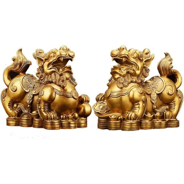 Statue Laiton Zodiac Animaux Antique – Décoration Feng Shui Maison