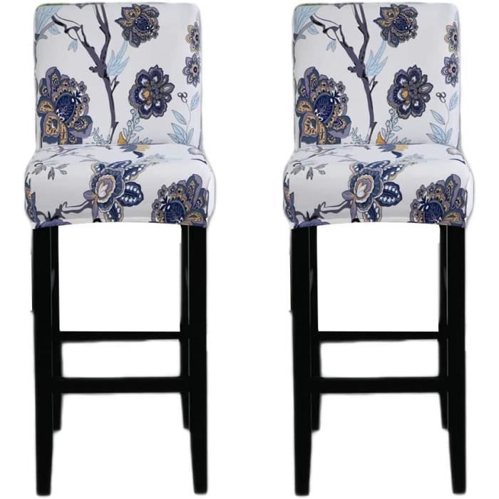 Lot De 6 Housses De Chaise De Bar Jacquard Gris Housse De Tabouret De Bar Avec Dossier