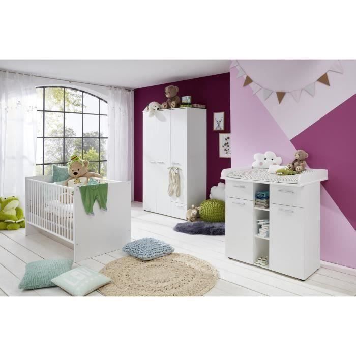 Clever Chambre Complete Bebe Lit 70 140cm Commode Armoire