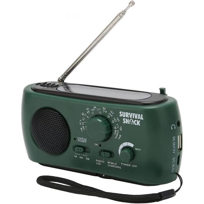 Radio Météo à Manivelle Portable AM/FM/NOAA - Lampe Torche Et Alarme SOS Pour Survie