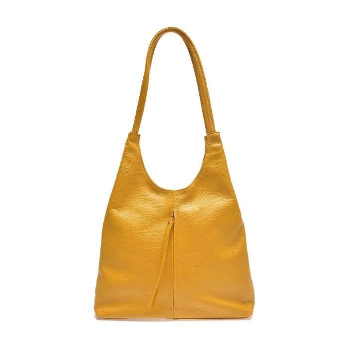 SS23 IR 1523 Sac main Isabella Rhea Cuir de vache UNI Jaune