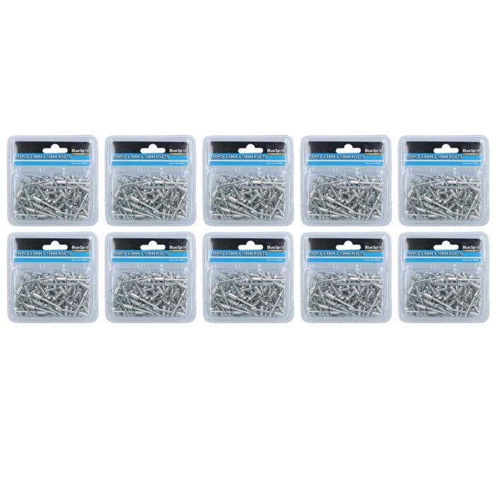 1000 Aluminium métriques Pop Rivets aveugles Pot de fixation fixation 4 ...