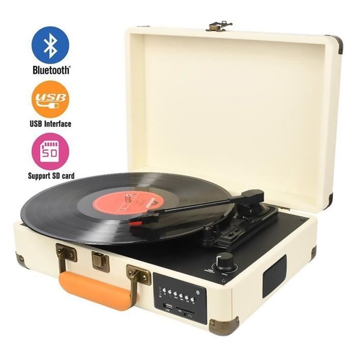 Digitnow Bluetooth Platine Vinyle Retro Lp Platine 3 Vitesse Avec Haut Parleurs Integres Portable Tourne Disque Vinyle A Mp3 Con Platine Vinyle Avis Et Prix Pas Cher Cdiscount