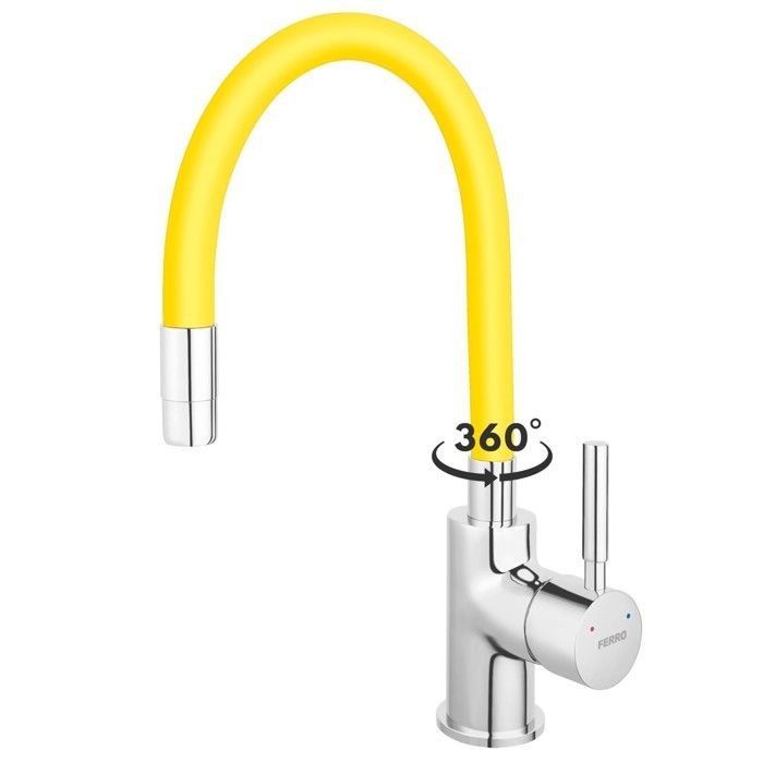 ZUMBA Robinet mitigeur de cuisine bec flexible couleur - Jaune