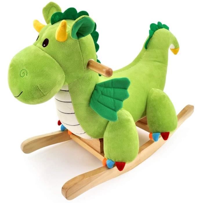 Kibten Bois Bebe Cheval A Bascule Enfant Premiere Tour Sur Le Jouet A Bascule Dagwood Dragon Interieur Exterieur Toutou Rocker Infan Cdiscount