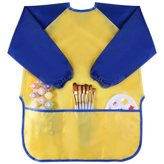 Tablier Peinture Enfant - Imperméable - Taille M - 3 Poches - Manches