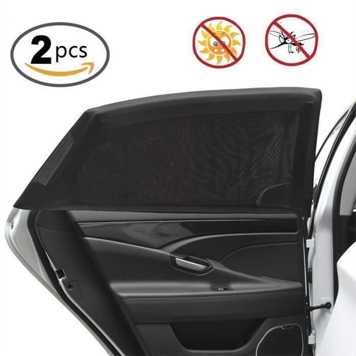 Pare-Soleil Voiture Latéral Arrière - Maille Anti-UV & Anti-Moustiques - Universel, Fixation Scratch - 6