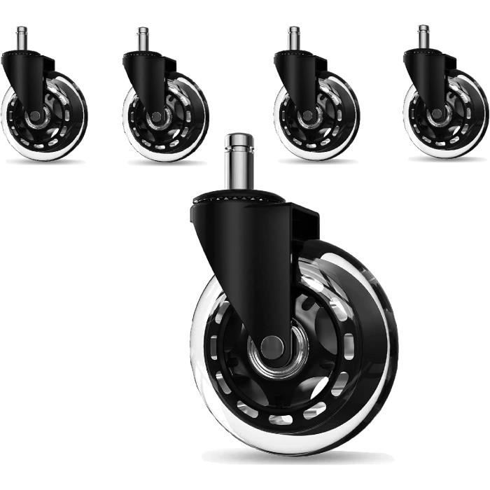 4 Roulettes De Rechange Pour Chaise De Bureau – 2 Pouces – Pivotantes 360° – Garantie 1 An