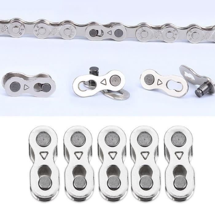 5 Paires Attache Rapide Chaîne Vélo - Maillons De Chaîne 6/7/8/9/10 Vitesses, Acier, Résistance 950 Kgf