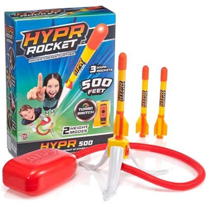 BANDAI HYPR Rocket Jump 500 - Fusée à Eau 150 Mètres, Multijoueur, Sans Piles, Jeu En Extérieur Pour Enfants Et Adultes