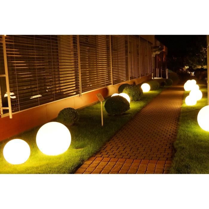 lumisky - boule lumineuse filaire pour extérieur led - blanc bobby - ∅50cm culot e27