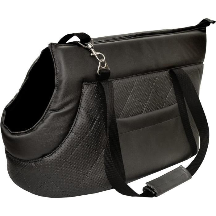 Comparer les prix de Sac de transport pour chiens Sac de transport pour chats, noir, Nouveau, L 47 x 28 x 29 cm, cuir artificiel