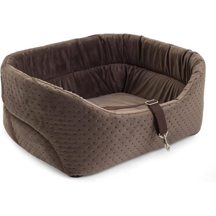Meilleurs prix pour Siège auto pour chien, siège auto pour chat, siège de transport, marron, L 56 x 48 x 22 cm, imitation daim