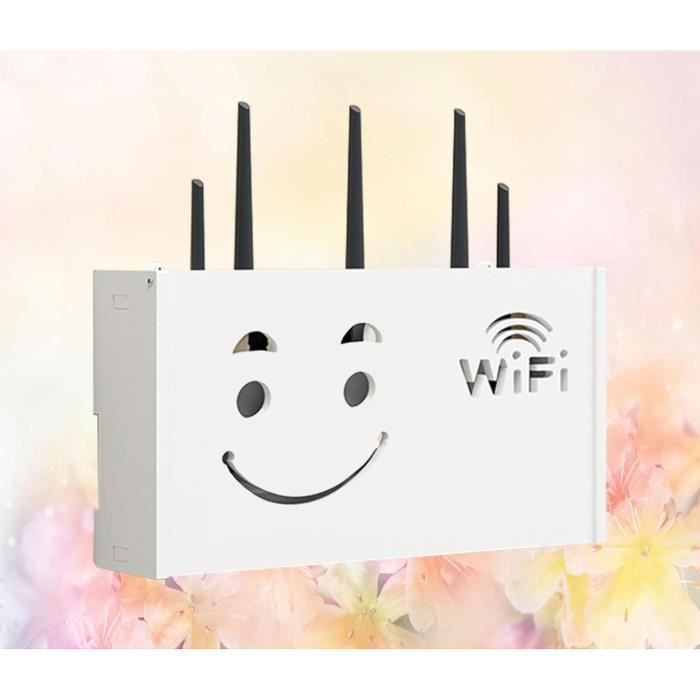 Étagère De Rangement Pour Routeur WiFi En Bois - Avec Porte, Cache Câbles, Pour Salon Ou Bureau - 8