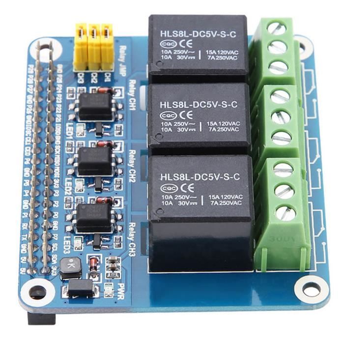 Relais Module Raspberry Pi 24v Cikonielf module de relais pour Raspberry Pi Carte d'extension relais 3 ...
