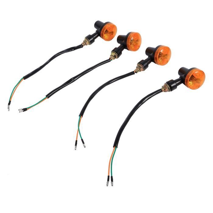 Clignotants Moto Universels 12V - Lot De 4 - Ampoule Ambre - Faciles à Installer