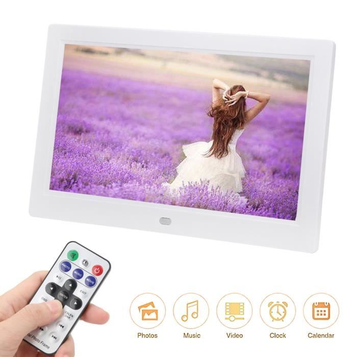 Cadre Photo Numérique WiFi 10 Pouces - Écran HD 1024x600, Mémoire 16 Go, Envoi De Photos à Distance - Horloge Et Calendrier - 2