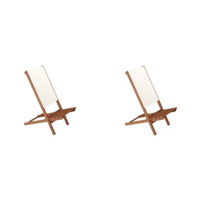 chaise pliante en bois avec table, chaise de plage, siège de pêche, tissu blanc v-10-361 [double]