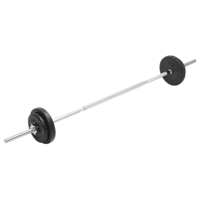VirtuFit Barre D’Haltères Courte Olympique 50 Mm – Set De 2 Barres Chrome Avec Roulements + Poignées Antidérapantes